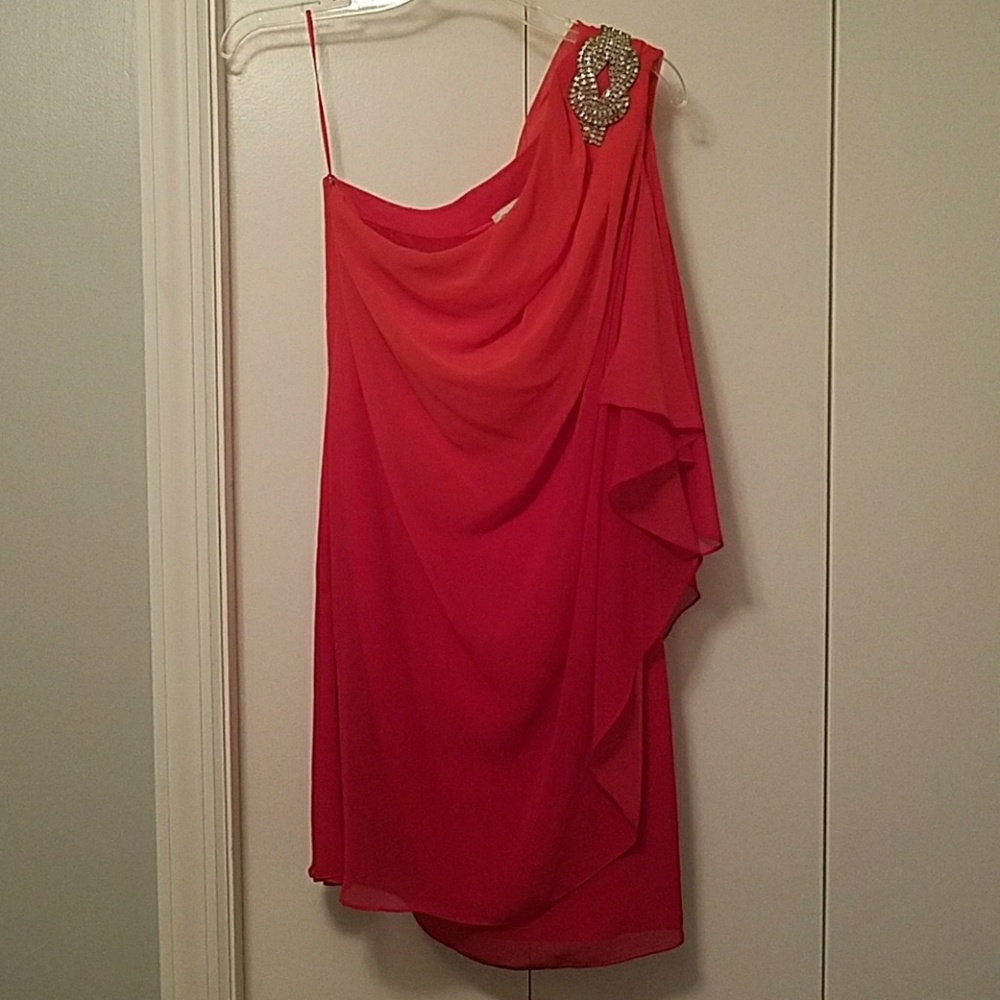 Beautiful orange/red one shoulder dress